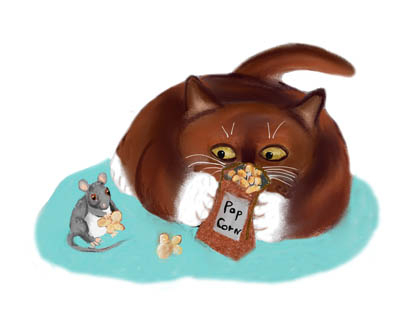 Bag of Popcorn for Mouse and Kitten