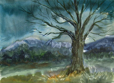 Before the Snow, Watercolor