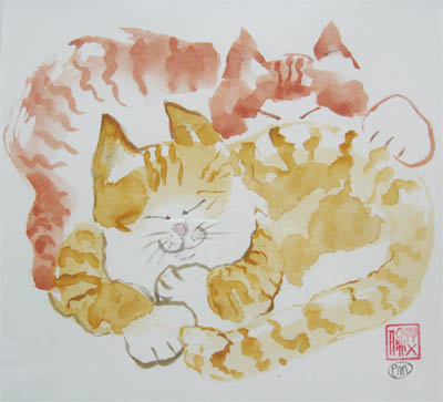 Dog Days, Sumi-e  SOLD