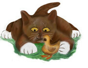 Duckling and Brown Tuxedo Kitten
