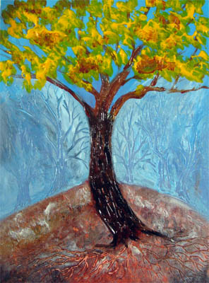 Fall Tree - acrylic  SOLD