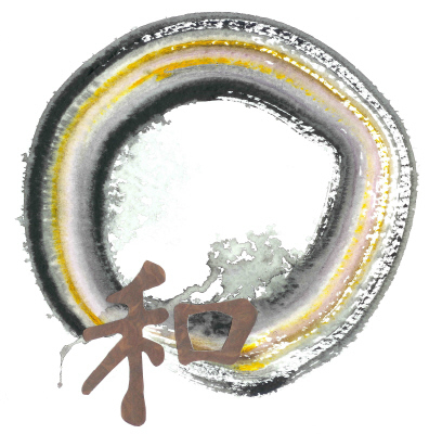Harmony, Earth Toned Enso with Kanji for Harmony