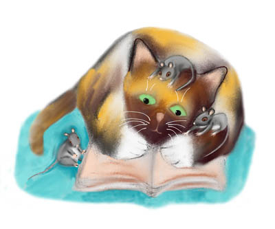 Kitty and Mice are Bookworms