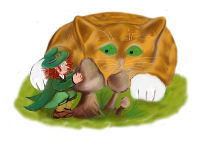 Leprechaun Hides from Orange Tiger Kitten