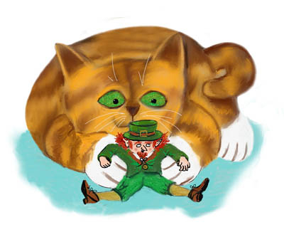 Leprechaun Trapped by Kitten Paws