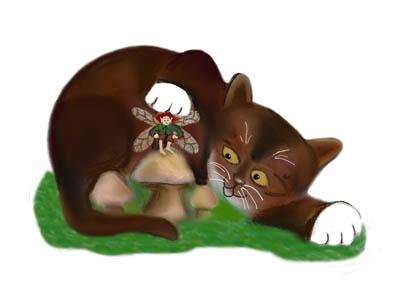 Mushroom Fairy and Kitty