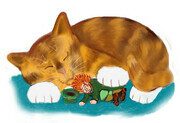 Nap Time for Leprechaun and  Orange Tiger Kitten