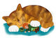 Nap Time for Leprechaun and  Orange Tiger Kitten
