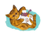 Orange Tiger Kitten’s Fuzzy Mouse Toy