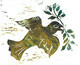 Peace Dove - Block print in color