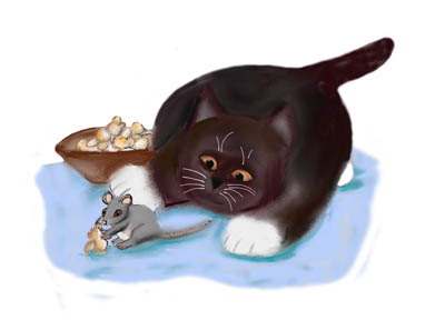 Popcorn Snack for Mouse and Kitten