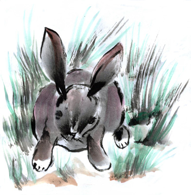 Rabbit, Sumi-e