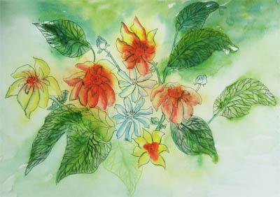 Summer Floral - Watercolor and Ink