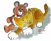 Teddy Bear Nap for Tiger Kitten