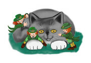 Three Leprechauns and a kitten are Friends