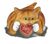 Valentine Cookie for Orange Tiger Kitten