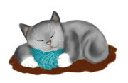 Yarn Pillow for Kitten Nap